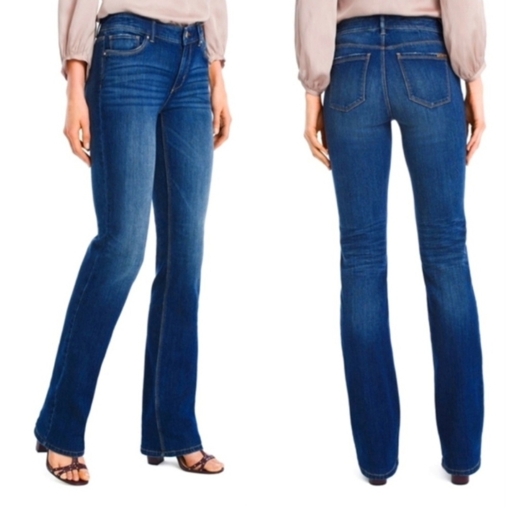 White House Black Market Womens Lowrise Boot Cut Denim Blue Jeans Size 4R